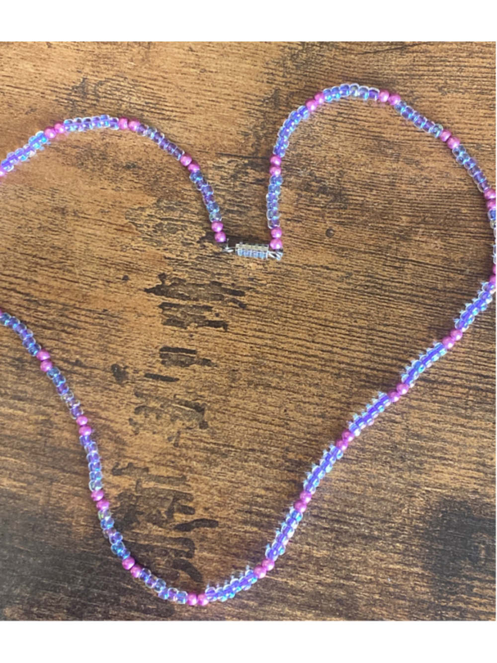 Women's Unbranded Beaded Necklace One Size Purple and Blue
